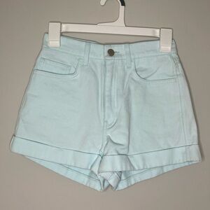 American Apparel 100% Cotton Sky Blue Jean Shorts